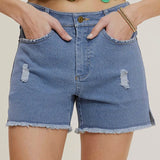 High Rise Denim Shorts