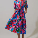 Tropical Tiered Midi Dress