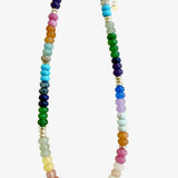 Dark Rainbow Beaded Necklace