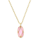 Elle Lattice Frame Long Necklace