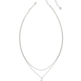 Joelle Multi Strand Necklace Silver Aqua Illusion