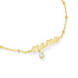 Mama Crystal Delicate Chain Bracelet GOLD
