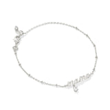Mama Crystal Delicate Chain Bracelet SILVER