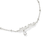 Mama Crystal Delicate Chain Bracelet SILVER