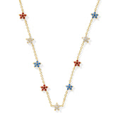 Sierra Star Crystal Necklace Gold RWB
