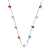 Sierra Star Crystal Necklace Silver RWB
