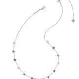 Sierra Star Crystal Necklace Silver RWB