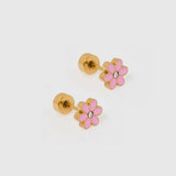 Alli Flower Screwback Stud Earrings