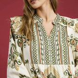 Long Sleeve Block Print Dress