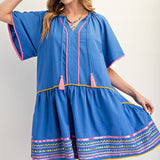 Embroidered Hem Dress