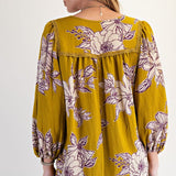 Floral 3/4 Sleeve Top