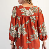 Floral 3/4 Sleeve Top