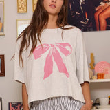 Bow Jersey Crop Top