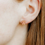 Conley Pink Bow Screwback Stud Earrings
