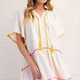 Embroidered Hem Dress