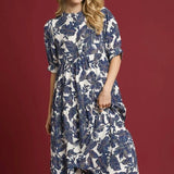 Leaf Print Maxi Dress