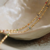 Hannah 18k Non-Tarnish Multi Color Necklace