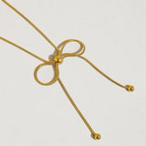 Wildrose Bow Necklace 18k Non-Tarnish Gold
