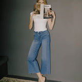 Aileeah Slim Wide Crop Denim