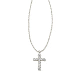 Cross Crystal Pendant Necklace Silver