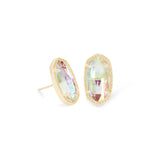 Ellie Gold Stud Earring Dichroic Glass