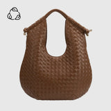 Tracy Woven Chocolate Vegan Shoulder Bag