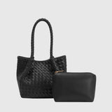 Anahi Black Vegan Top Handle Bag
