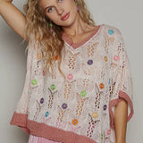 Sleeveless Flower Sweater