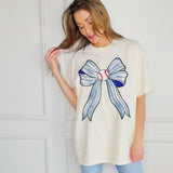 Pinstripe Bow Baseball Tee