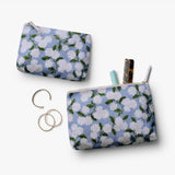 Hydrangea Zippered Pouch Set
