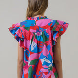 Floral Split Neck Top