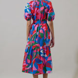 Tropical Tiered Midi Dress