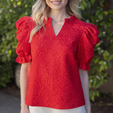 Red Ruched Top