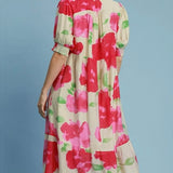 Watercolor Floral Midi Dress