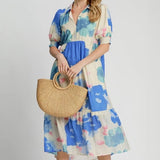 Watercolor Floral Midi Dress